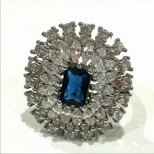 925 sterling silver white sapphire ring sz 6